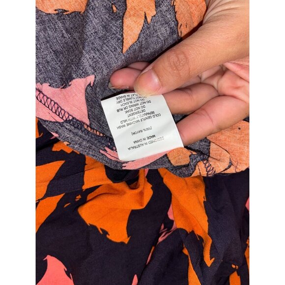 NWT Abel The Label Anthropologie Navy Pink Orange Hi Lo Clare Dress L Large Wome - Picture 12 of 12